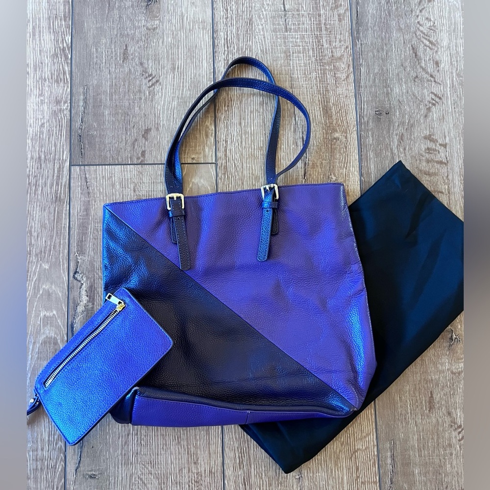 Michelle Vale two toned leather tote